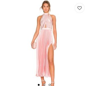 Renaissance Split Midi Dress in Light Pink